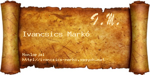 Ivancsics Markó névjegykártya
