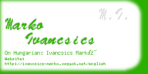 marko ivancsics business card